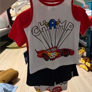 Disney Cars Lightning McQueen Pajama Set - Red, White, and Black
